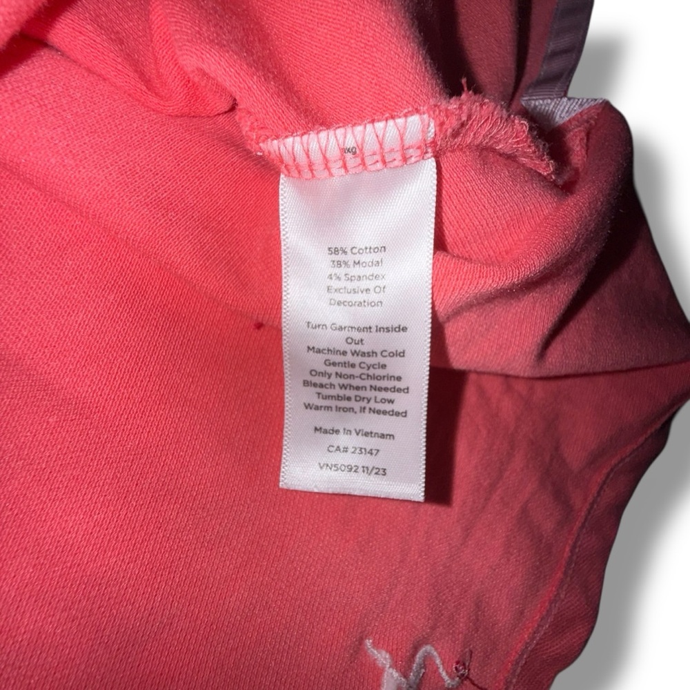 TALBOTS UPF 50+ Piqué Sleeveless Polo - Embroidered Flamingo Lovely Coral XLp - Picture 7 of 9